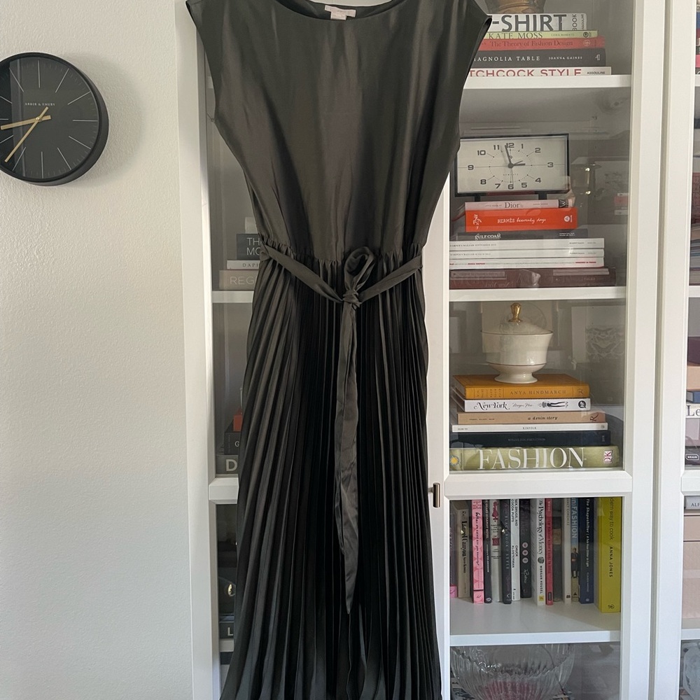 H&M Olive Green Pleated Dress